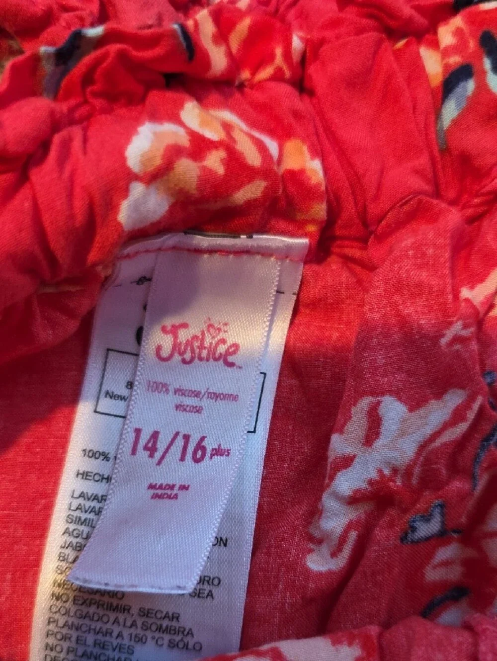 Justice Red Floral Smocked Top & Shorts Set